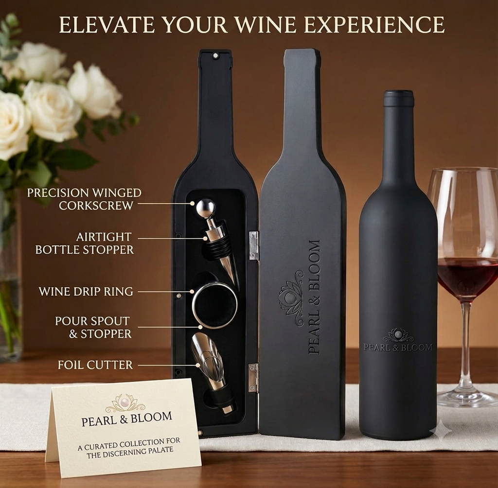 Pearl & Bloom Wine Accessory Gift Set